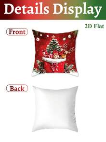 4Pcs Christmas Red Pillow Covers, 45*45cm Throw Pillowcase With Santa Claus, Snowman, Christmas Tree Design, Cushion Cover, Merry Christmas Decorations, Christmas Decoration, Xmas Decor, Christmas Decor, Winter Home Decor, Living Room Bedroom Zipper Pillowcase (Pillow Insert Not Included) - Multicolor - View 10