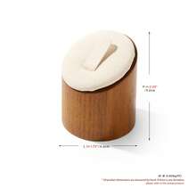 Oirlv 3pcs Solid Wood Slanted Ring Display Stand, Vintage Ring Display Rack, Window Display Prop, Ultra-Fine Fiber Ring Holder - 3-piece Ring Set - View 8