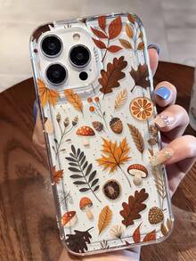 1pc Minimalist Personalized Autumn Leaf Pattern Transparent TPU Shock-Absorbing Airbag Anti-Drop Anti-Fingerprint Phone Case Compatible With IPhone 16/16 Pro/16 Plus/15/15 Pro Max/15 Pro/11/12/13/14 Pro Max/11 Pro/11 Pro Max/12 Pro/12 Pro Max/13 Pro/13 Pro Max/14 Pro/14 Pro Max Soft Shell Premium Creative - Multicolor - View 1