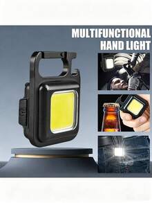 1pc Mini Keychain Light, Multi-Function Portable Handheld Light, Mini Flashlight, Outdoor Strong Magnetic Work Light, Key Light - Black - View 10
