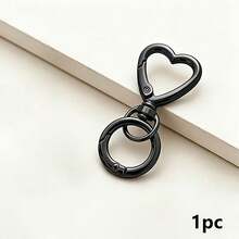 Gold Silver Black 3-Color Heart-Shaped Metal Keychains With Rotating Clasp For DIY Key Ring, Key Chain Hook, Lanyard Making, Wallet Making, Suitable For Men And Women Key Organizer - Multicolor - View 18