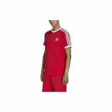 adidas originals ADICOLOR CLASSICS 3-STRIPES Logo印花條紋圓領短袖T卹 男款 - 紅色 - 查看 5