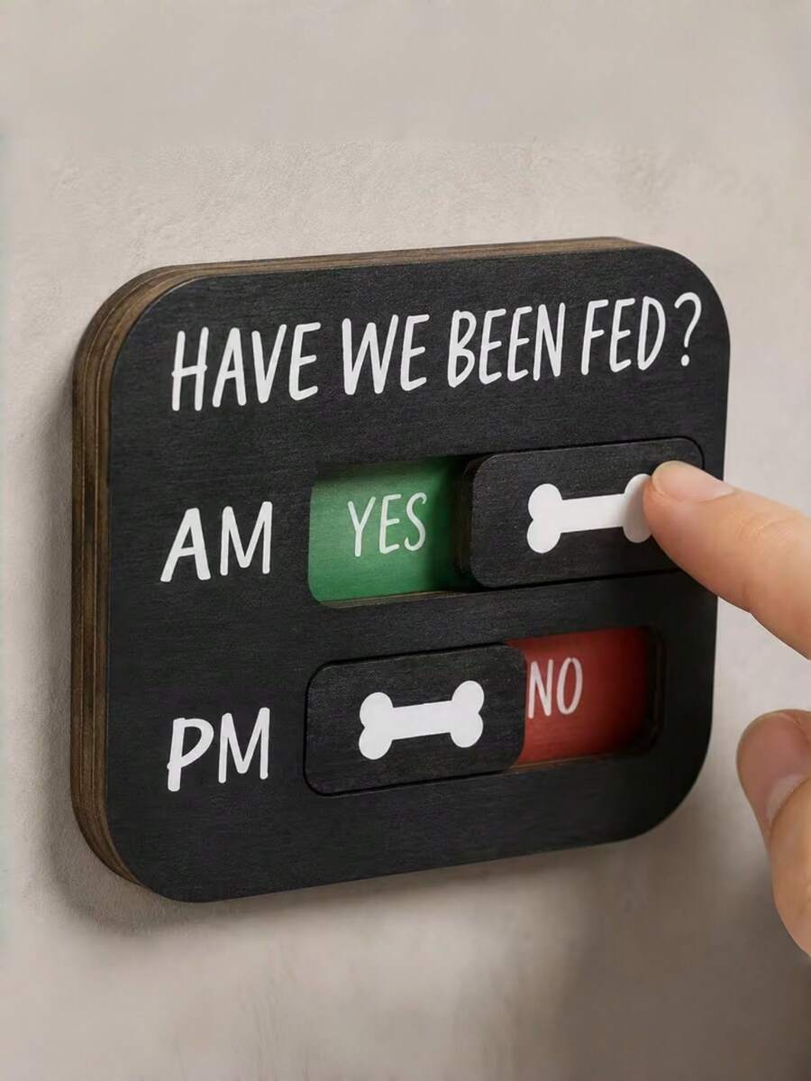 1pc Wooden Pet Feeding Reminder Board, Morning And Evening Feeding Record Reminder Sign, Suitable For Cats And Dogs, Pet Lovers And New Pet Owners Hanging Schedule Board, Creative Pet Supplies, Housewarming Birthday Christmas Gift