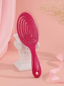 1 Stück Damen Hohlkamm, Rosenrot Moskitonetz Kamm, Kopfhautmassage Haarkamm, Damen Kamm, Trocken- und Nass-Dual-Use Paddelkamm, Luftkissenkamm für Zuhause geeignet für glattes und lockiges Haarstyling, antistatisch, Friseursalon, Schönheit, Reise-Essential Haarpflege-Tool, Halloween Weihnachtsgeschenk - Heißes Pink - Übersicht 3