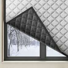 1pc Thermal Insulated Curtain, Winter Windproof Thermal Curtain, Cold-Proof, Warm, Blackout, Sun-Shading, Sound-Insulating Curtain - Silver - View 1