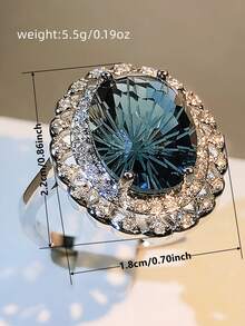 1pc Elegant Cubic Zirconia Ring For Women, Wedding Engagement Party Jewelry, Valentine's Day Gift - 1# - View 5