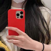 防震液態矽膠手機殼，適用於 iPhone 17E 17 Pro Max 16 15 14 13 12 Mini 11，柔軟防刮超纖維內裡，兼容 8 Plus 7 6s 軟殼 - 紅色 - 查看 4