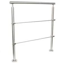 100cm Stainless Steel Handrail Railing, Silver Stair Railing With Fences, Freestanding Flexible Exterior Stair Railing For Staircases, Attics - Silver - View 11