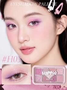 HOLD LIVE 迷你粉框9色眼影盘，玻璃糖纸珍珠，哑光腮红，性感蓝色眼影 - H03 - 查看 3