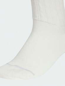 Adidas 女款 W 中筒襪，舒適柔軟中筒襪 (1雙) KR5151 - 白色/紫色 - 查看 4