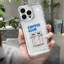 Coffee Club Clear Phone Case For IPhone 11 12 Mini 13 Pro 14 15 Plus 16 17 Pro Max XS X XR 7 8 Plus 16E Air TPU Shockproof Cover - Y3-T16196 - 查看 5