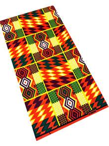 1/3/6 Yards Classic Style African Wax Print Ankara Fabric, Multi-Color Square Diamond Geometric Print Textile, Wrinkle-Resistant Material, Suitable For Clothing, Headscarves, Table Runners And Handmade Sewing Craft Projects - Multicolor - View 5