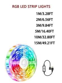1 捲 5050 RGB LED 智慧電視燈條，柔性自黏式變色可調光，適用於電視背景、遊戲室、聖誕節、節日派對、情人節裝飾與氛圍照明 - 彩色 - 查看 12