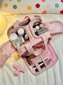 New Vertical Travel Makeup Bag Large Capacity Toiletry Bag Women's Travel Essentials Cruise Essentials Back To School Season, Travel Accessories - Multicolor - View 2