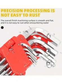 11pcs/8pcs Metric Hex Key Wrench Set, L-Shaped Short Arm Wrenches, Automotive Repair Tool Kit, Home Hand Tools, Essential For Home And Outdoor Use, Portable Compact Storage, Creative Tool Gift For Men, Birthday Gift, Grandfather Gift - Multicolor - View 3