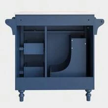 Bathroom Vanity, Smooth Ceramic Washbasin, 86 Cm High Vanity With Drawers And Towel Rack - 藏蓝色 - 查看 7