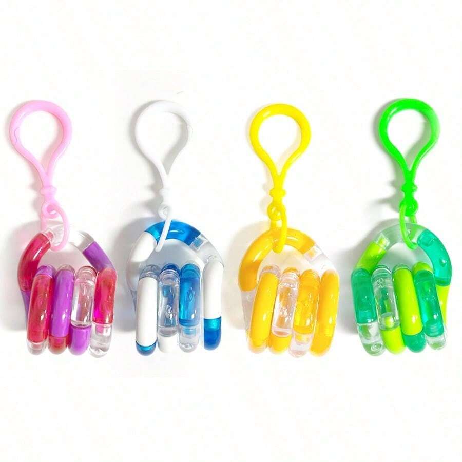 1 pieza Juguete antiestrés para adultos, Juguete antiestrés de cuerda retorcida de cristal con gancho, se puede usar como llavero, Juguete antiestrés para aliviar la ansiedad del trabajo y la vida, Regalo novedoso para fiesta de adultos