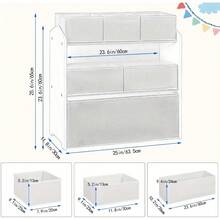 1pc White Wardrobe Stratification Storage Rack With 6 Detachable Organizing Boxes – Space-Saving Closet Organizer For Clothing, Accessories & Daily Essentials – Easy Assembly, Clean Modern Design, Fits Standard Closets - White - View 8