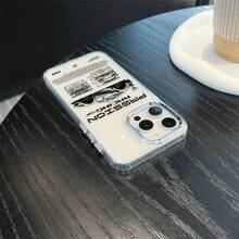 1 pieza Funda de teléfono con patrón de carreras en negro & plata compatible con teléfonos Apple - Multicolor - Ver 4