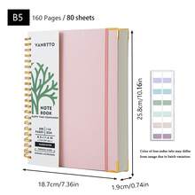 Cuaderno Espiral A4, Papel Grueso de 110 g/m², 300 Páginas (150 Hojas), 4 Colores Disponibles, Bolsillo de Almacenamiento Integrado, talla grande Cómodo de Usar. También Conocido Como Cuaderno Espiral, Cuaderno de Bobina, Cuaderno de Hojas Sueltas, Tamaño B5, 160 Páginas (80 Hojas). - Multicolor - Ver 16