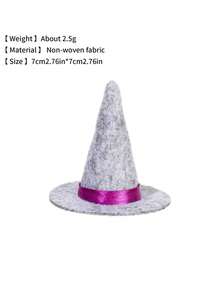 3pcs Halloween Witch Hat Party Decorations-Suitable For Wine Bottles, Party Accents, And Tabletop Decor; Perfect For Both Home And Party Settings. - Multicolor - View 10