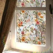 1 Roll 3D Laser Window Glass Film, 30*200cm Size, Fresh Minimalist Colorful Frosted Privacy Sticker, Privacy Protection, Heat Insulation, Sun And UV Protection, Static Adhesion Without Glue, No Adhesive, Easy To Install And Reusable, Suitable For Bathroom, Kitchen, Bedroom Windows, Rental/Office Store Home Decor Window Film, Removable Window Sticker - Multicolor - View 14