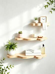 Small Floating Wall Shelf, Vintage Farmhouse Style Wall Decor, Kitchen Storage & Living Room Decoration, Windowsill Plant Stand, Bedroom & Entryway Organizer - View 1