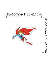 50/100pcs Hero Justice League Anime Stickers, Cool Waterproof Q-Version Hero Stickers For Laptop, Skateboard, Water Bottle Stickers For Adults Teens - Multicolor - View 6