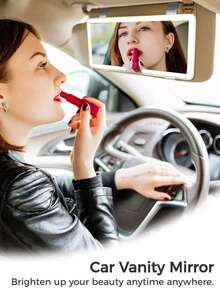 Cermin Rias Mobil LED, Cermin Rias Pelindung Matahari dengan 3 Mode Cahaya yang Dapat Diatur, Desain Sentuh, Cermin Kecantikan Mobil Portabel, Cocok untuk Wanita dan Anak Perempuan, Aksesori Mobil Modis, Hadiah Ulang Tahun Sempurna untuk Istri, Pacar, Ibu - Mode - View 7
