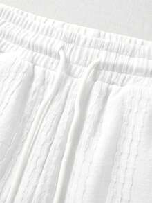 Men's Polo Shirt Set, Knitted, Casual, Mature, Daily Wear - White - View 8