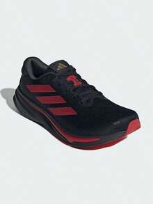 Adidas 新款 Supernova Rise 避震透氣中性健身跑步鞋 - 黑色/紅色 - 查看 1