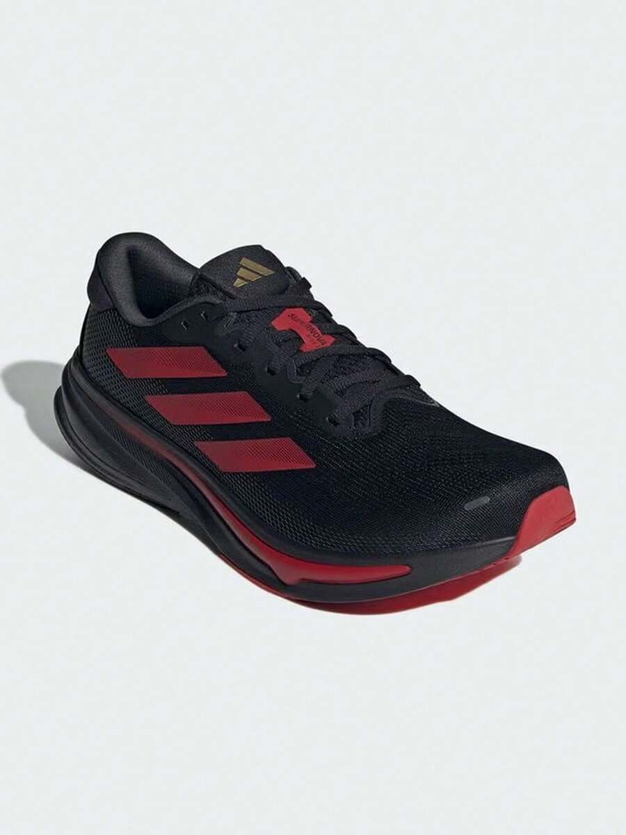 Adidas 新款 Supernova Rise 避震透氣中性健身跑步鞋 - 黑色/紅色 - 查看 1