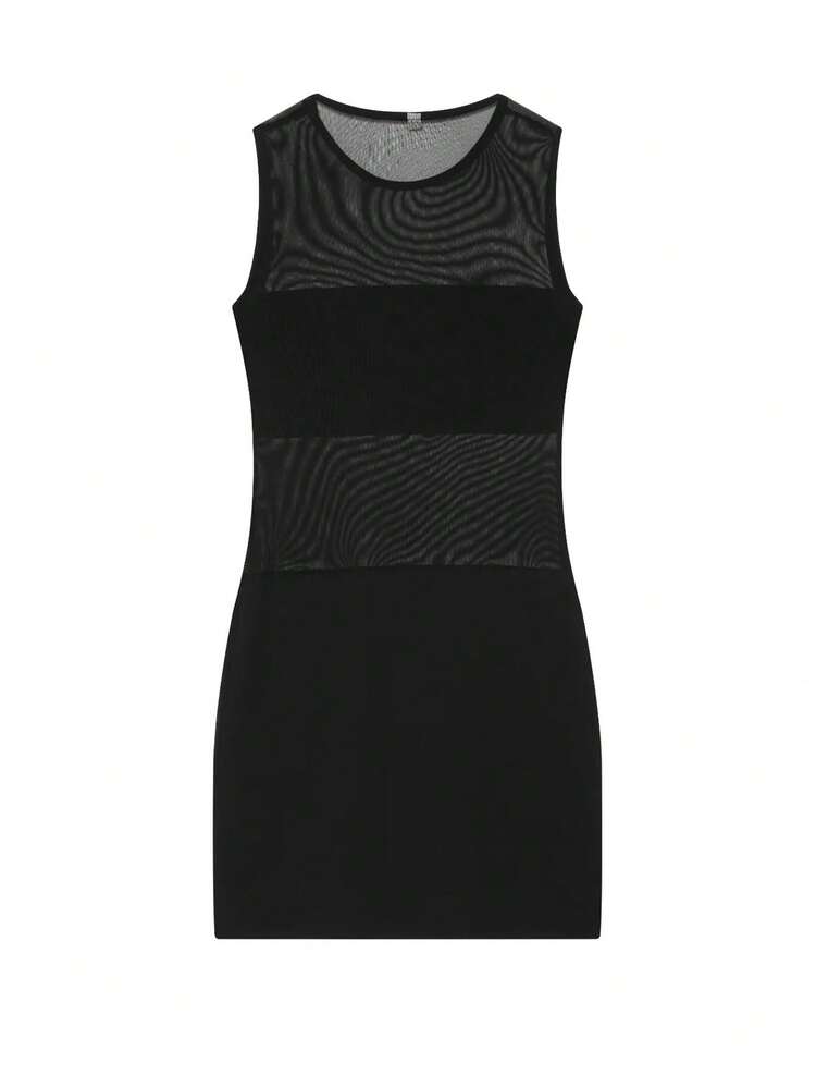 Women's Mesh Casual Daily Summer Mini Dress - Black - View 7