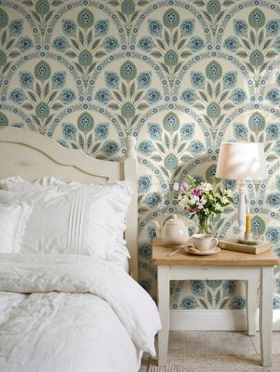 ihomeli Papel Tapiz Art Nouveau Autoadhesivo Perfecto Papel Tapiz DIY Estilo William Morris Papel Tapiz Botánico Sombrío Papel Tapiz Removible Decoración del Hogar Arte de Pared Decoración de Pared Decoración de Habitación