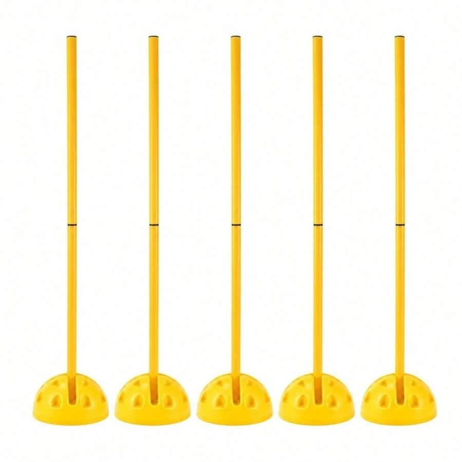 5Pcs Agility Training Set Removable ABS Splicing For Speed Footwork & Lateral Drills Portable Slalom Training Equipment For Football Rugby Baseball Field Hockey & Team Sports - Yellow - View 1