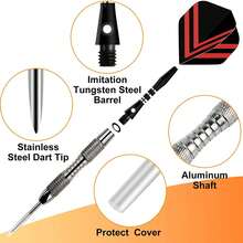 12 buah 20g/buah Jarum Dart Profesional Set Dart Mainan Papan Dart Jarum Keras Baja Tungsten Ujung Dart Imitasi Kemasan Kotak Kertas - Perak - View 7