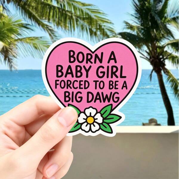 1/2/5 Pcs "Baby - Girl Big Dawg Sticker", Expresses A Unique Personality Blend, Ideal For Laptops, Notebooks, And Car Bumpers