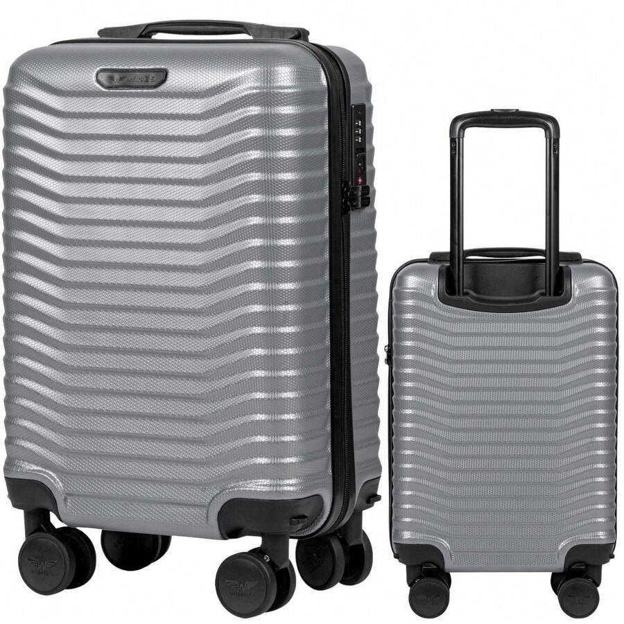 W WINGS Polipropylen | Hard | Telescopic Handle, High Quality, 360 Wheels, Durability | TSA Lock Luggage Set 3 Or Suitcase To Choose From 20" 24" 28" Inch - Silver - View 1
