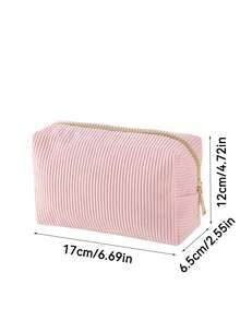 Back To School Corduroy Pencil Case, Stationery Bag, Minimalist Portable Pencil Pouch, Pencil Box, Perfect For School, Office, Classroom Desk Stationery Storage And Organization - Multi-color - View 7