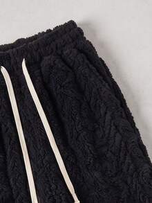 Women's Winter Outdoor Casual Fleece Pants, Versatile Long Pants For Daily, Home, Office And Party Wear - Black - View 9