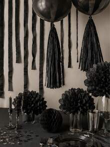 Black Crepe Paper, Thickened Handmade Crepe Paper Ribbon, Suitable For DIY Floral Arrangement, "Trick Or Treat" Gift Bags, Halloween Party Decoration, Wedding And Birthday Backdrop, And Packaging Material - Multicolor - View 4