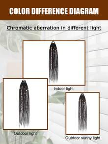 24 Inch Black, Gold, Gradient Brown Straight Hair Hippie Style 14 Strands Handmade Synthetic Fiber Crochet Braids Hair Extensions, Suitable For Women - Multicolor - View 9
