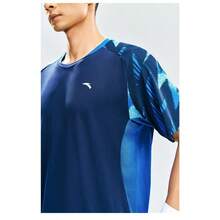 Anta Dingyin Men's New Quick-Dry Breathable Short Sleeve T-Shirt, Sports Training & Competition Top - Deep-sea Blue-3 - View 6