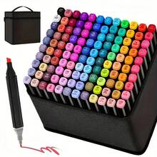 80 Colors Marker Set, Dual Tip Oblique And Fine Line Sketching Art Markers, Adult Coloring Book Coloring, Painting, Sketching, Blending And Sketching Art Supplies Set - Sets - View 1