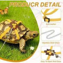 2pcs/Set(Single Item + Bell) Adjustable Soft Anti-Bite Portable Multifunctional Pet Walking Outdoor Walking Turtle Traction Belt Reptile Control Rope Outdoor Travel Home Halloween Christmas Gift. Hamster Accessory Guinea Pig Accessories Hamster Reptile Accessories - Multicolor - View 4