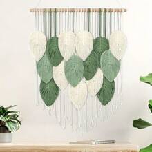 1pc Large Macrame Wall Hanging, Boho Style Wood Bead Tassel Woven Wall Decor, Handmade Woven Wall Tapestry For Background, Headboard, Room Decor - Multicolor - View 17