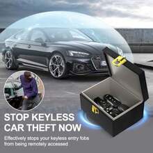 Faraday Box With Faraday Bags For Car Keys, Car Key Signal Blocking Box, Keyless Entry Car Key  Protector Anti-Theft Shielding Cage - A - View 2