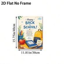 1pc Frameless Canvas Wall Art - Fresh Style School Supplies Back To School Canvas Painting, Featuring Yellow Backpack, Notebook, Red Apple And Pen Holder, Printed With "Happy BACK To SCHOOL!" And "Believe In Yourself" Inspirational Text, Suitable For Teachers And Students, School Dorm Decoration, Classroom Learning Supplies Decoration, University Dorm Decoration - A - View 11