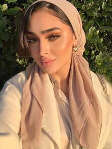 1pc Solid Color 90*90cm Square Scarf, Women's Breathable Outdoor Headwrap, Daily Wear Spring/Summer Women's Scarf Headwrap, Clothing Accessory, Birthday Gift - Multicolor - View 3