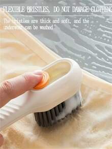 Half A Multi-Function Cleaning Brush, Multi-Function Liquid Shoe Brush, Household Press-Type Liquid Shoe Brush, Shoe Cleaning Tool, Press-Type Soft Bristle Cleaning Brush, Soft Bristles Won't Damage Clothes - A - View 2